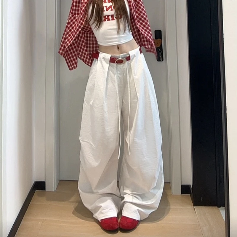 慵懒高腰阔腿休闲裤女装夏季宽松垂感百搭长款裤子工装裤拖地裤