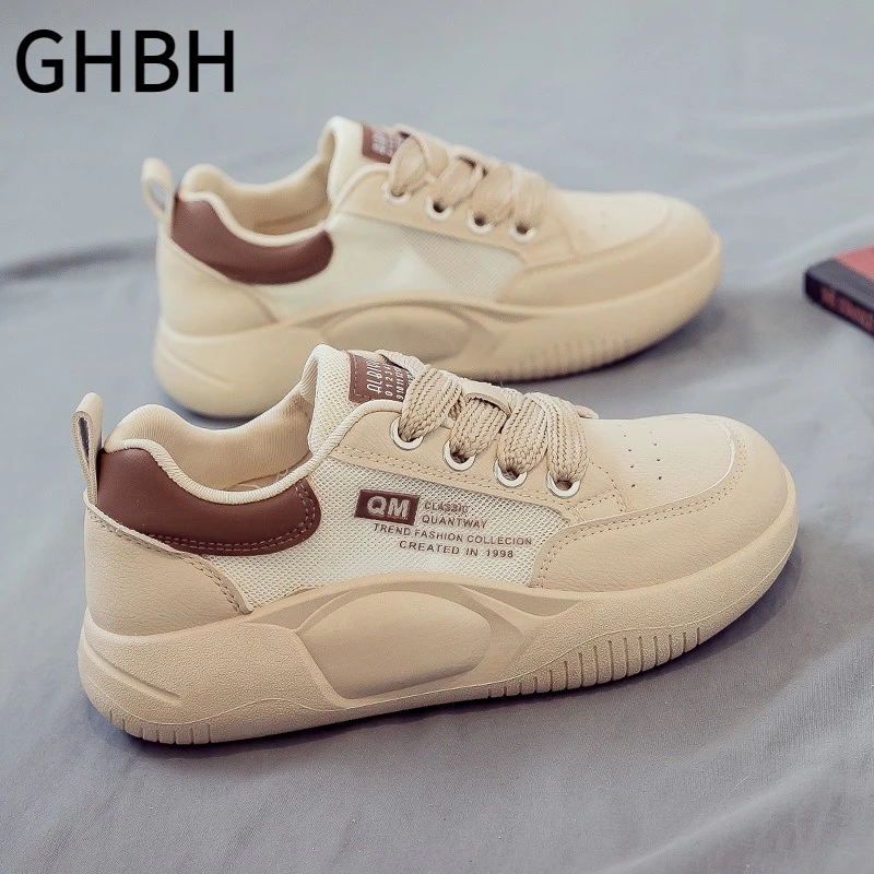 2025夏季网面透气百搭新款小白鞋女鞋厚底增高板鞋老爹鞋夏款网鞋