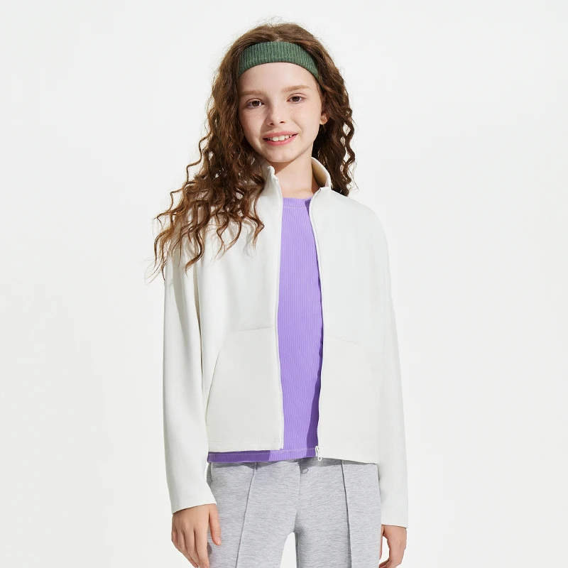 moodytiger新女童立领外套百搭舒适透气儿童户外运动衣【H】