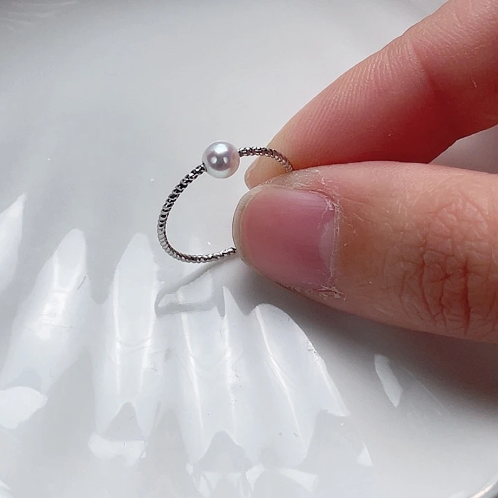 淡水珍珠戒指银S925镶嵌