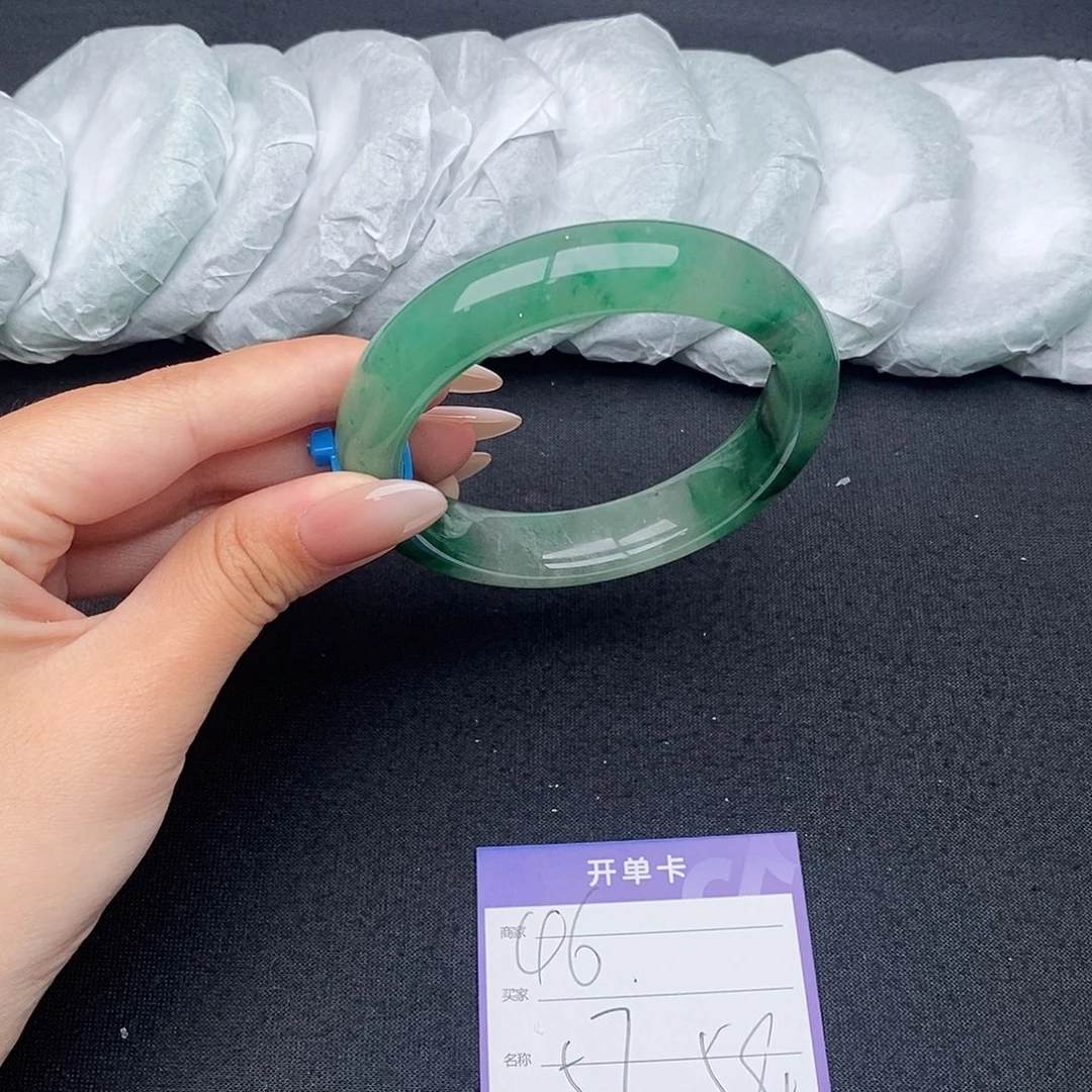 竹牌天然A货非洲翠手镯46