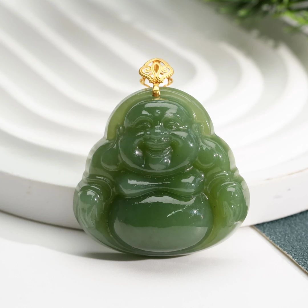 【小北严选】18K金和田玉吊坠约33*33mm【多样性发一件】-BH16X675