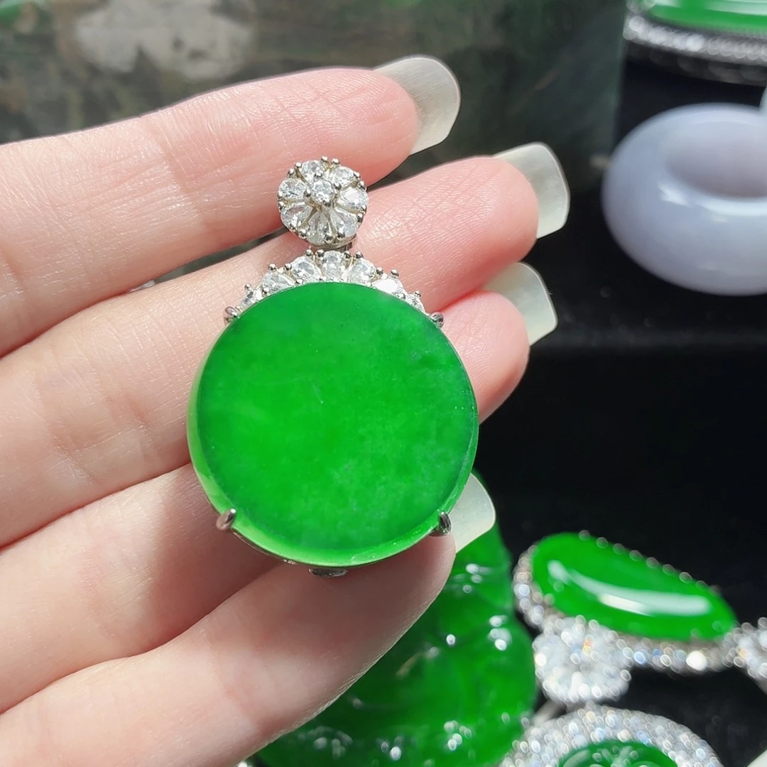 翡翠银S925镶嵌颈饰