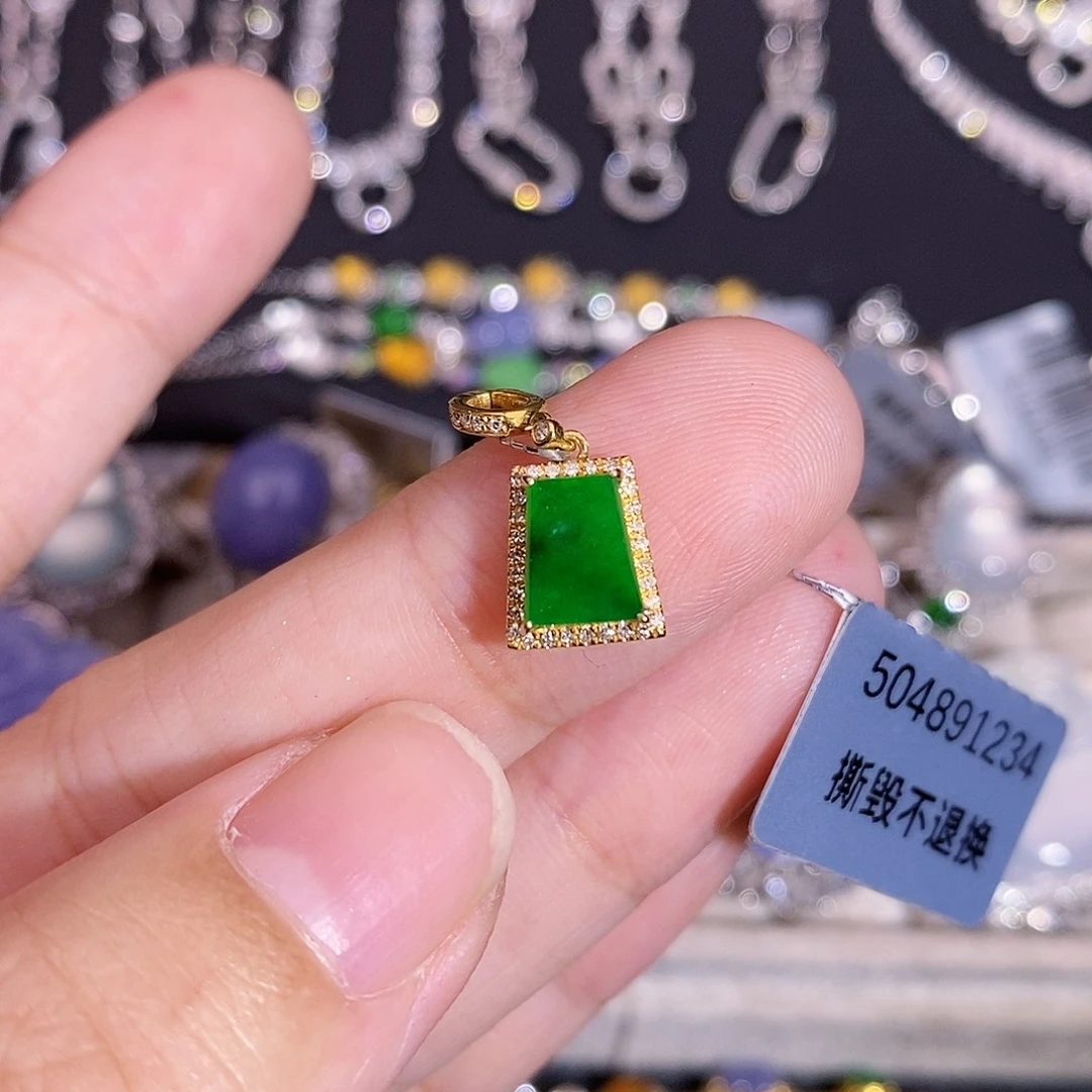 翡翠18K金镶嵌手链