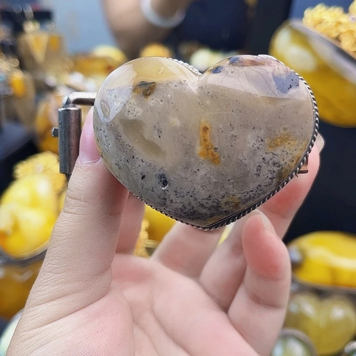 裸石琥珀银S925镶嵌