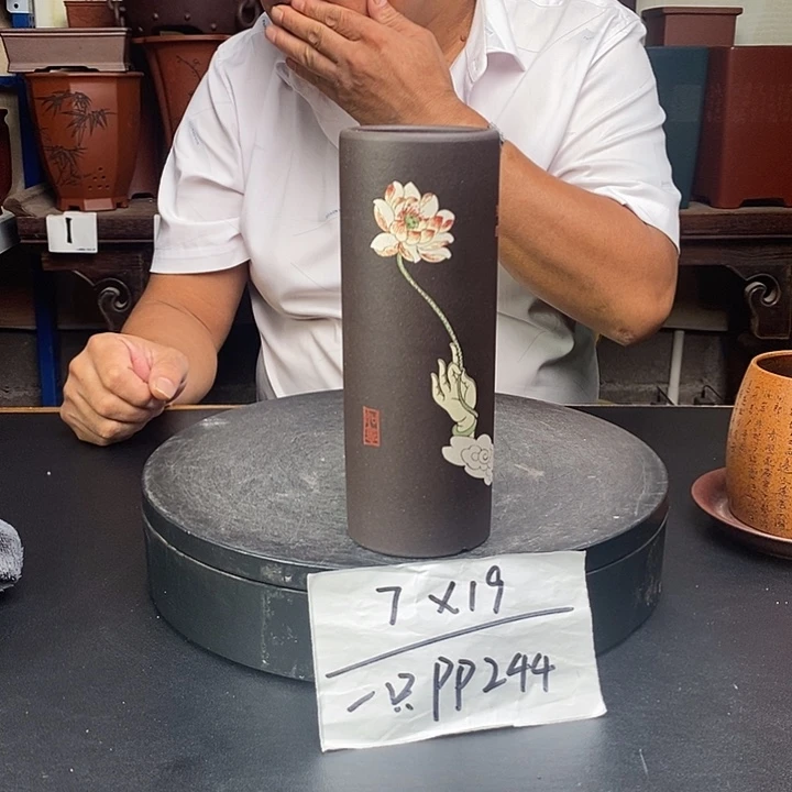 紫砂花盆货号一只PP244