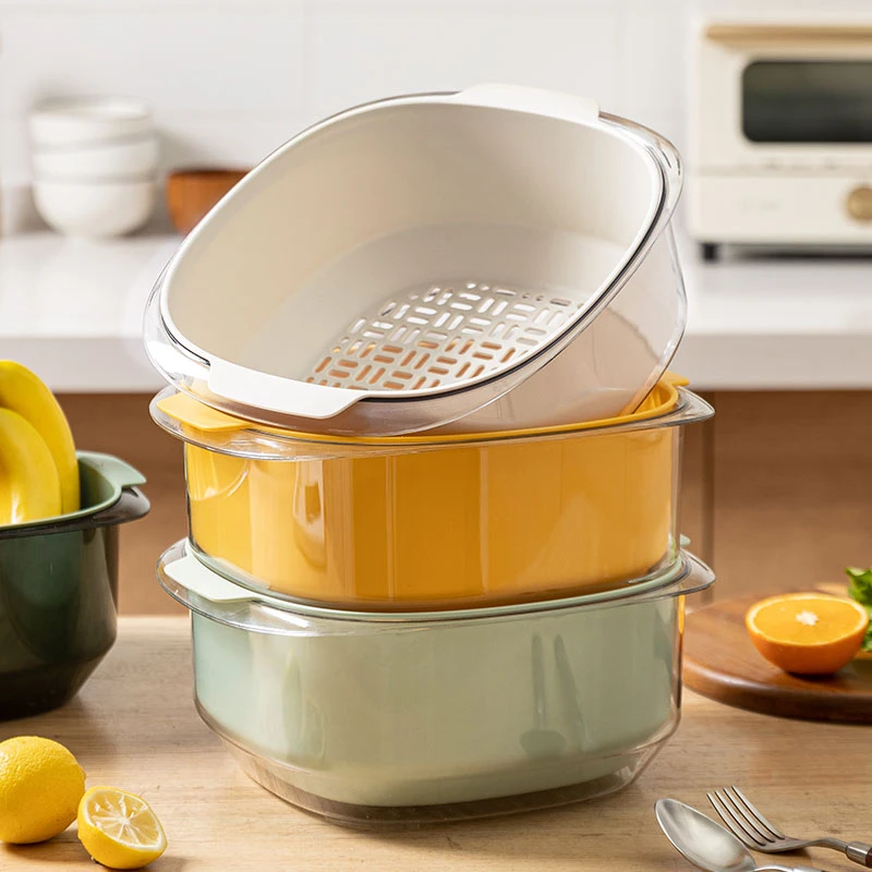 摩登主妇洗菜盆沥水篮新款家用厨房洗菜篮滤水洗水果淘菜盆水果盘