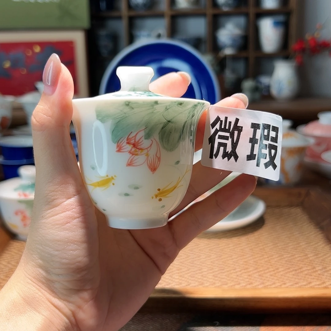 【闪购商品】微瑕 手绘 盖碗