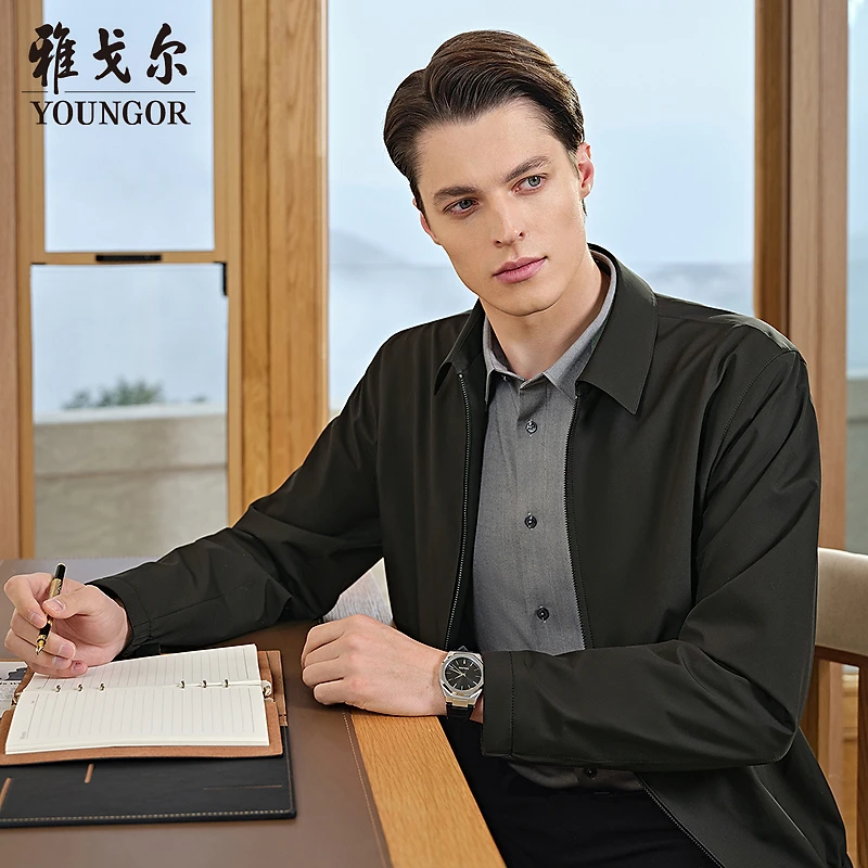 【新品】雅戈尔官方翻领夹克春秋薄款秋季新品休闲经典商务上班外套
