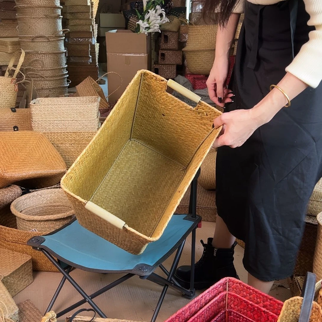 草编草编包/草编收纳盒带瑕疵