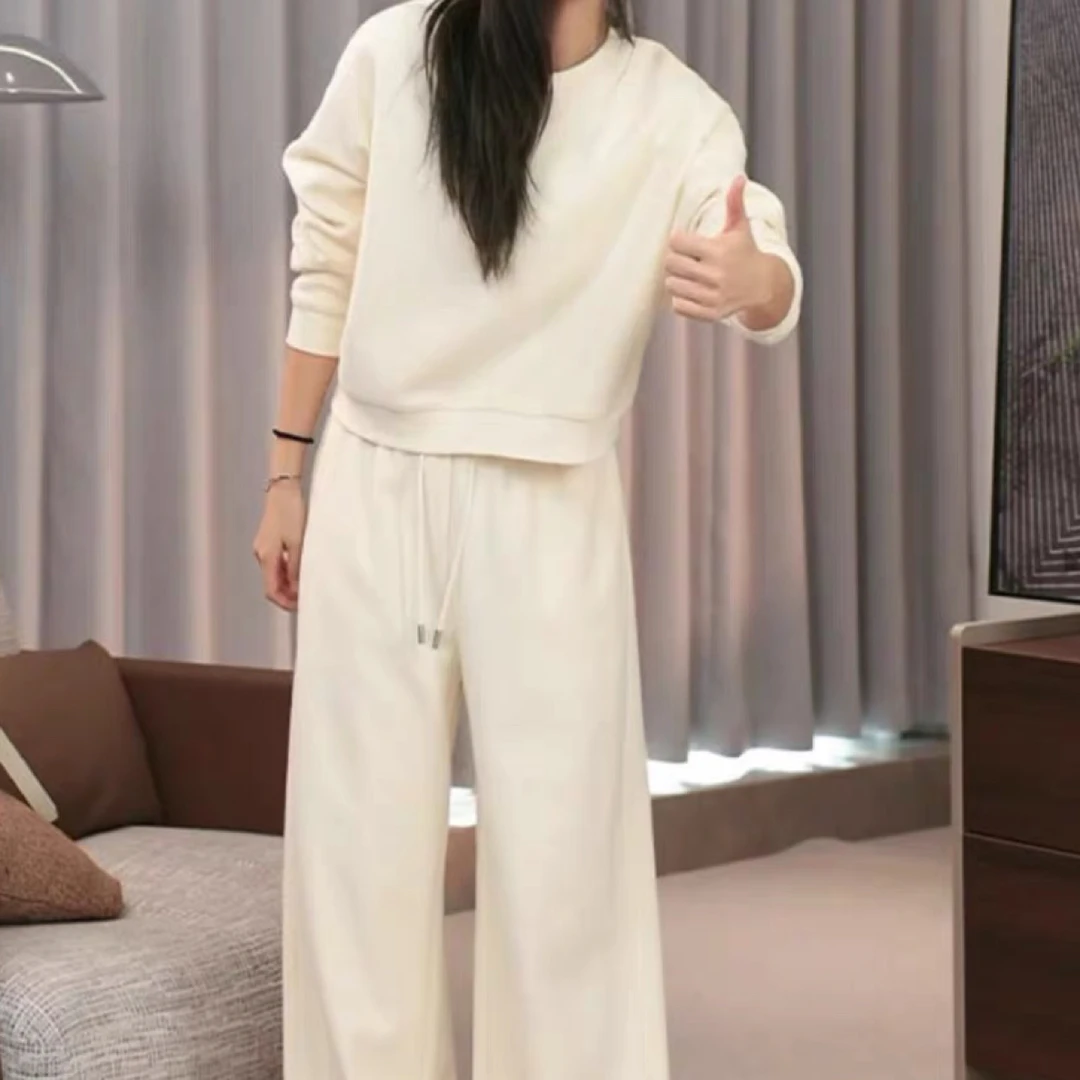 18083时尚卫衣阔腿裤套装女秋季高端气质潮流款式