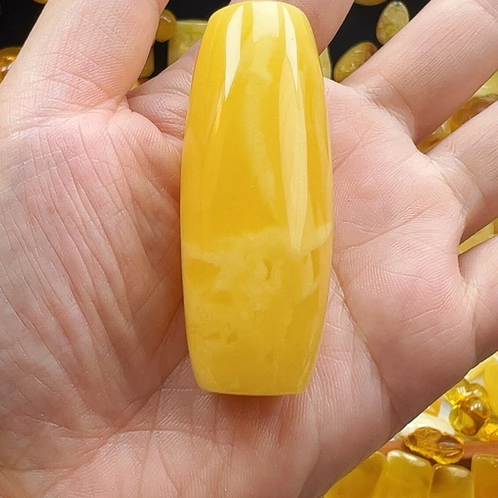 裸石琥珀未镶嵌小*蜜蜡桶珠