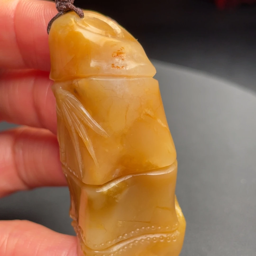 祥***发田黄石昌化石手把件挂件