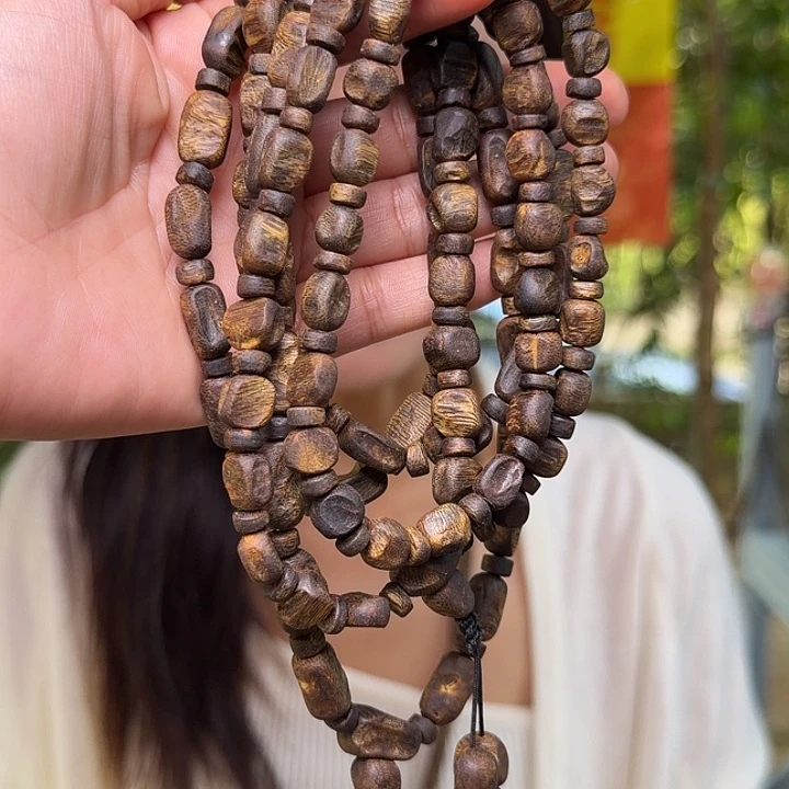 沉香手串海南老白奇金丝红油天然野沉水老包头多样性发其一34克