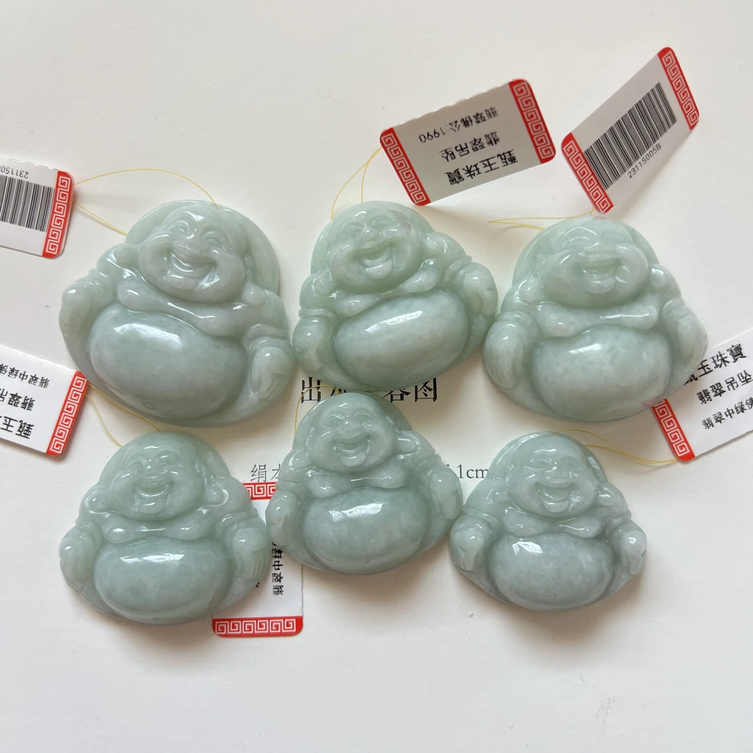 23115005B天然A货翡翠中号果绿色佛公吊坠（多样性发其一）