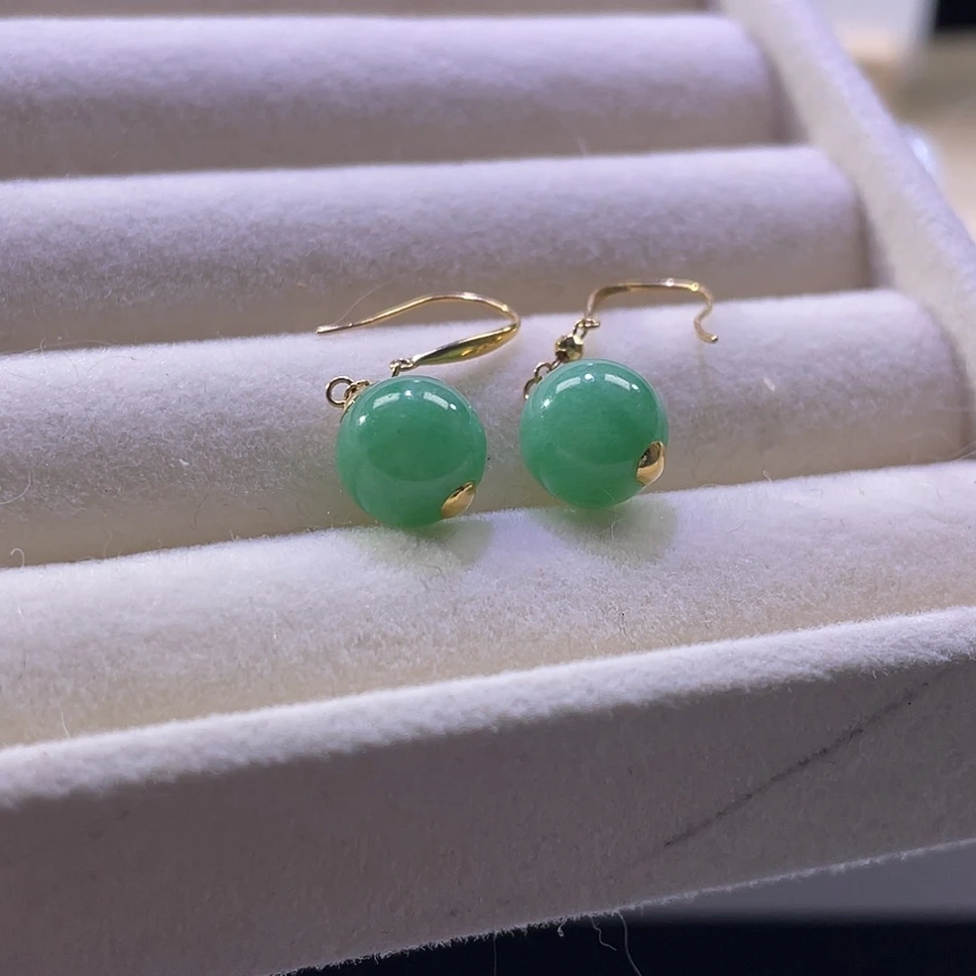 散珠翡翠展示勿拍缅甸翡翠a货卡9一对