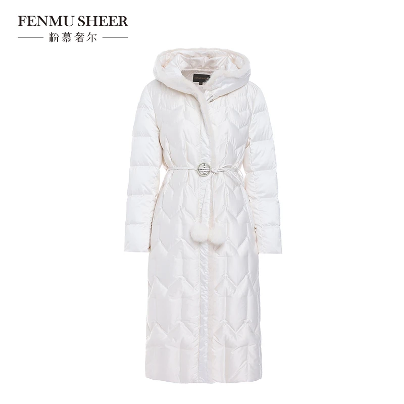 【莉莉专属】粉慕奢尔『冬日恋岛』白鹅绒水貂毛领羽绒连帽外套Y7021