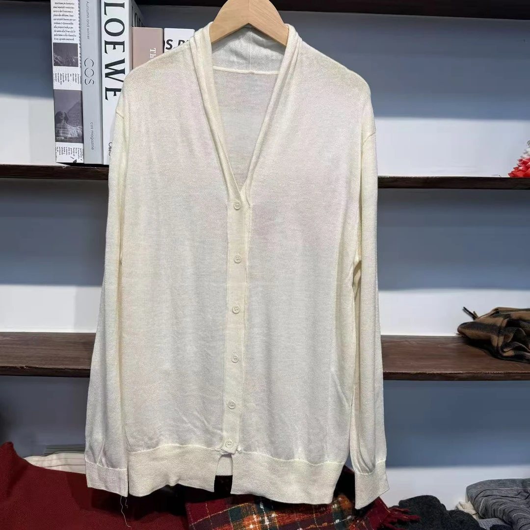 【左耳与麻】2025春季新款60支细羊毛打底开衫HY32022
