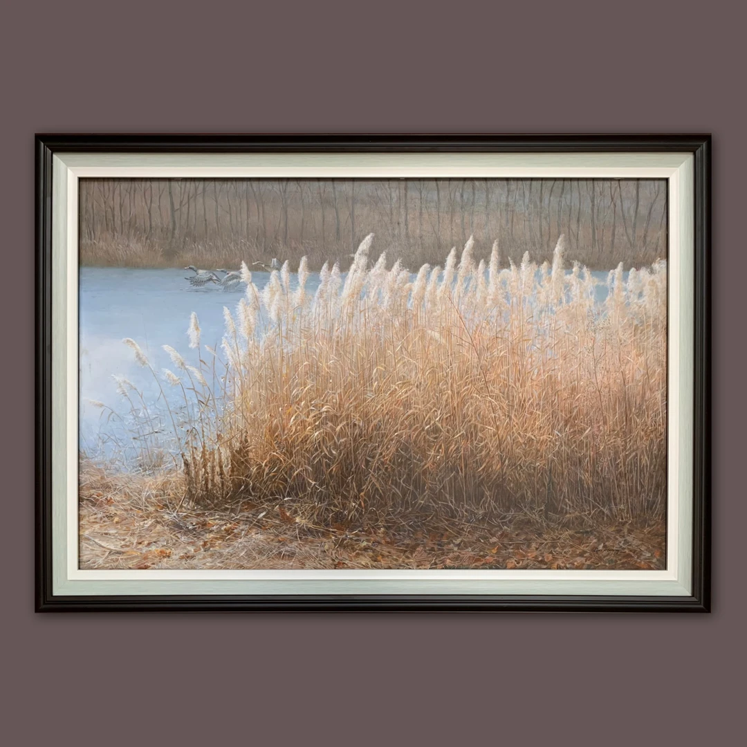 艺弘羽艺术 原创芦苇风景油画收藏95×135cm