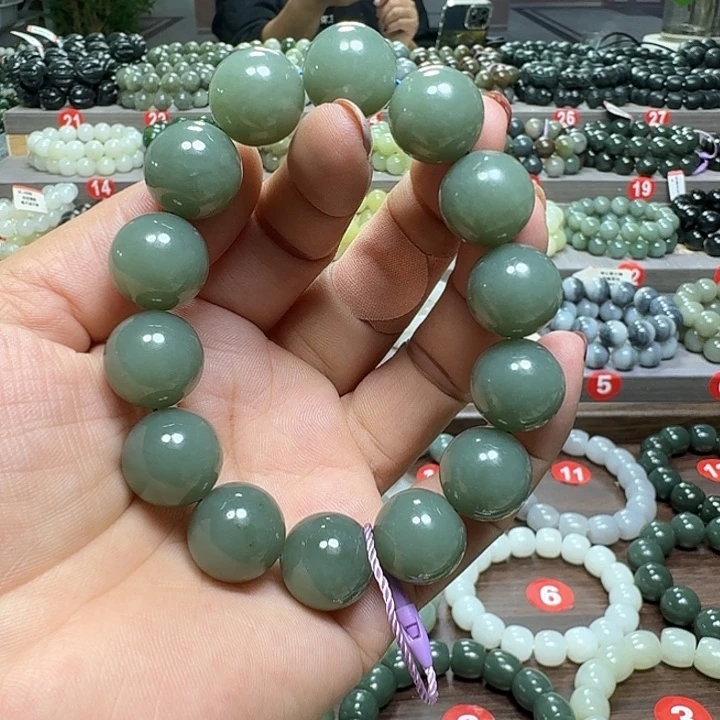 未镶嵌手链和田玉新疆且末蓝卡16