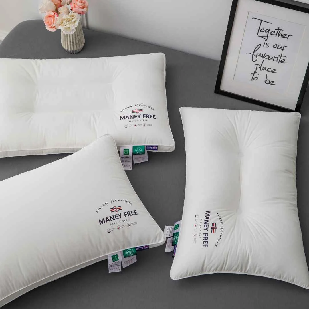【油头老公可选】全棉不闷汗枕头纯棉护颈椎分区枕芯酒店家用睡眠枕