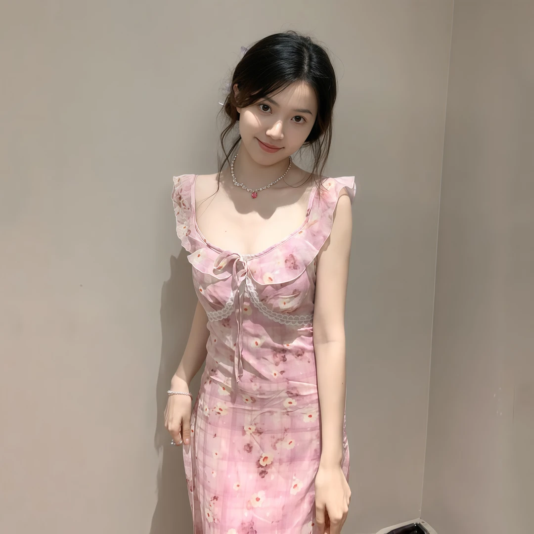 【樱花物语】法式纯欲碎花吊带连衣裙女夏季甜美蕾丝拼接显瘦长裙子