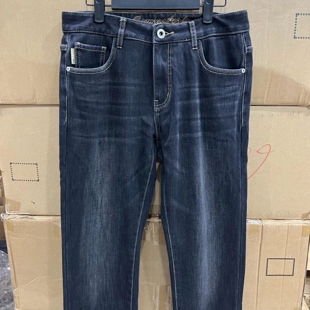 8919撤柜H剪标冬季一条过冬加绒百搭休闲裤男士水洗暖绒牛仔裤