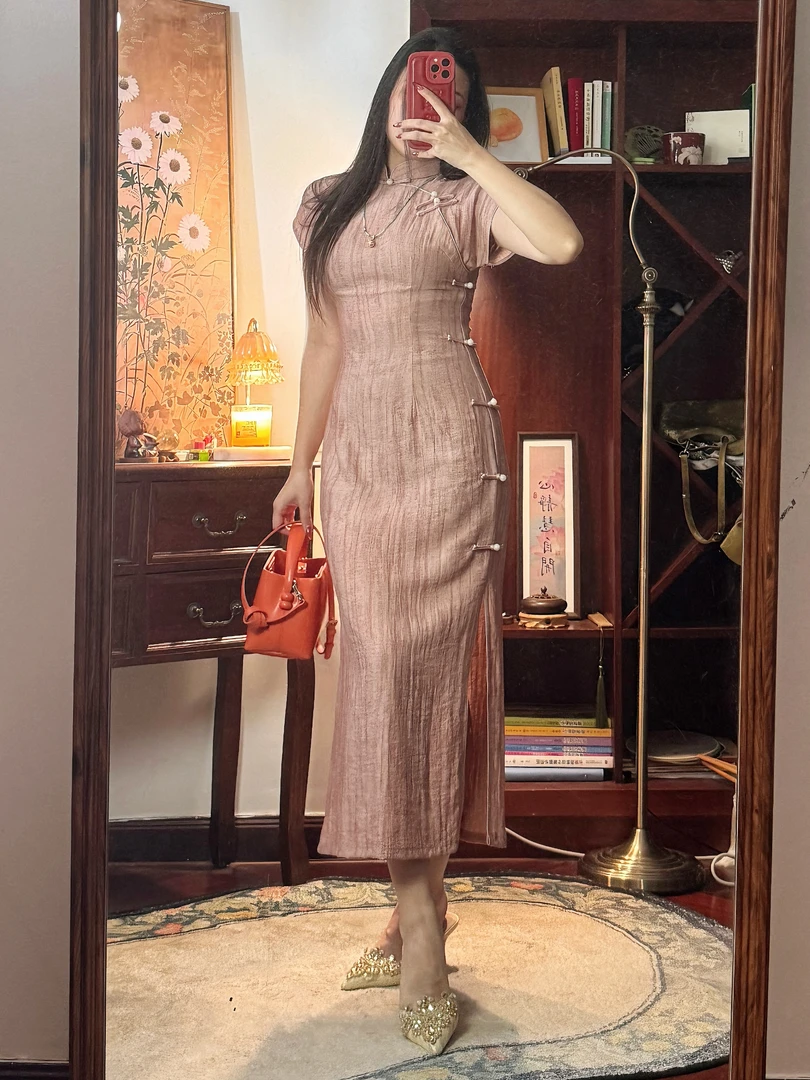 少女的衣橱【粉黛】单层微胖国风改良旗袍夏季少女感新中式连衣裙