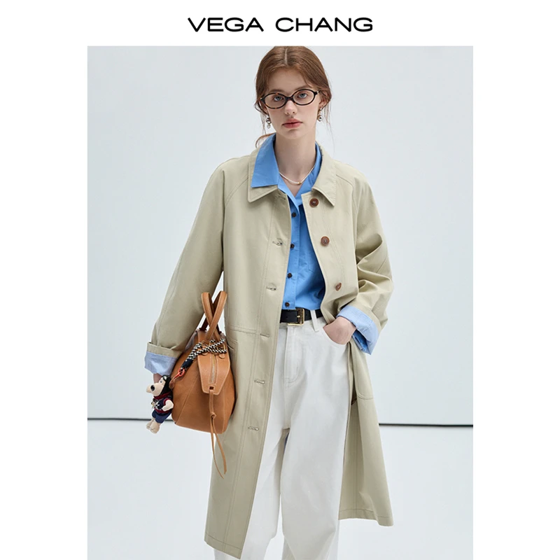 【流光风】VEGA CHANG风衣女2025秋新款欧若风韩系ins风外套0050JJ