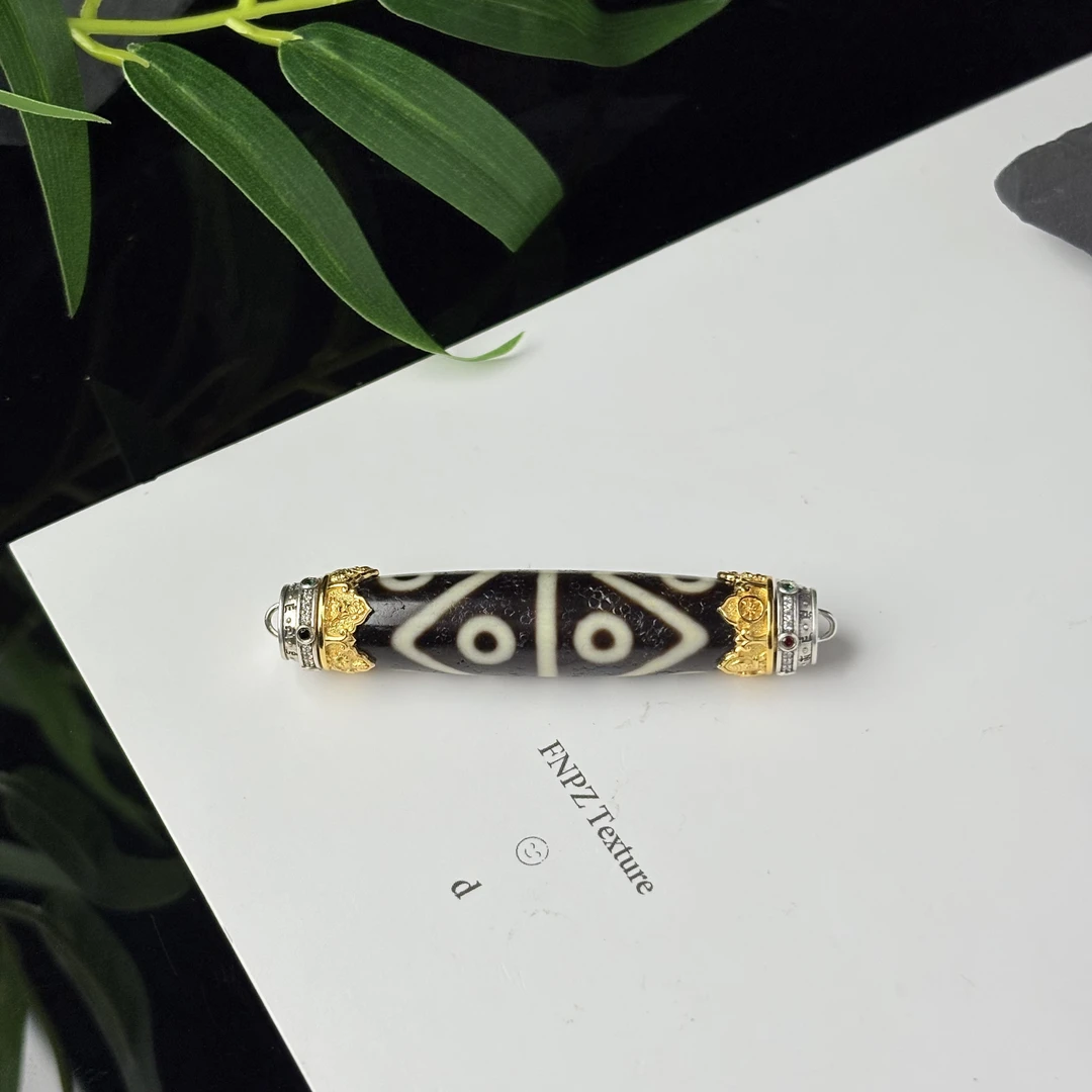 壹加火火|大黑天银镶大七八眼上肯牙黄吊坠多样性发其一