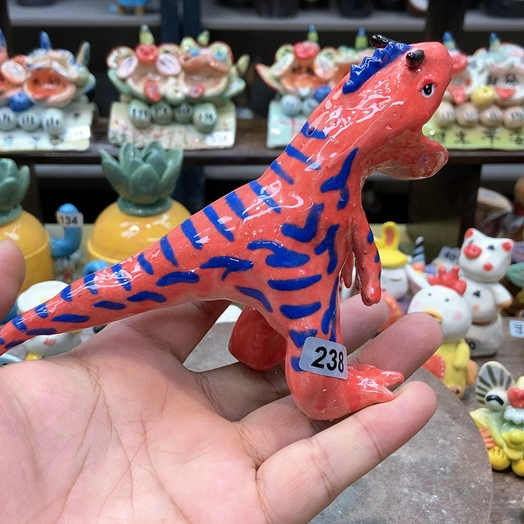 摆件直播间手工抽象陶瓷摆件238