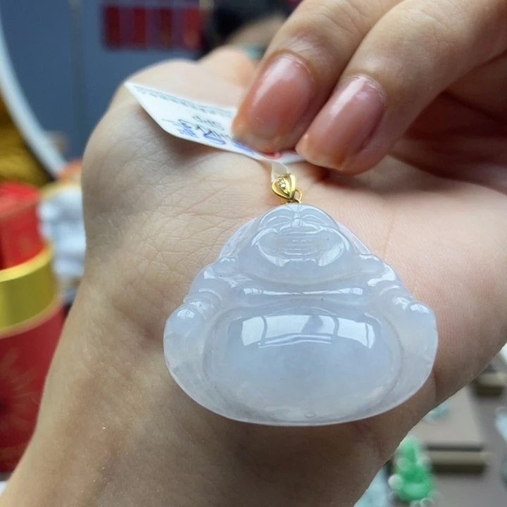 翡翠18K金镶嵌颈饰吊坠62