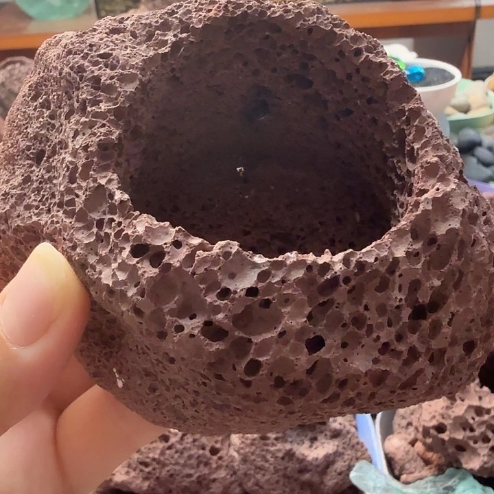 火山石花盆绿植多肉，微瑕疵，不退不换