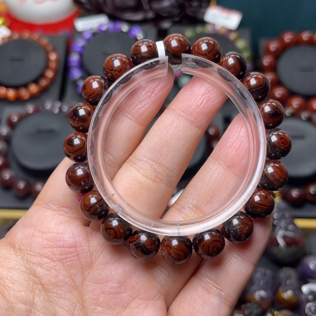 水晶手链未镶嵌极光八卦眼单圈9mm