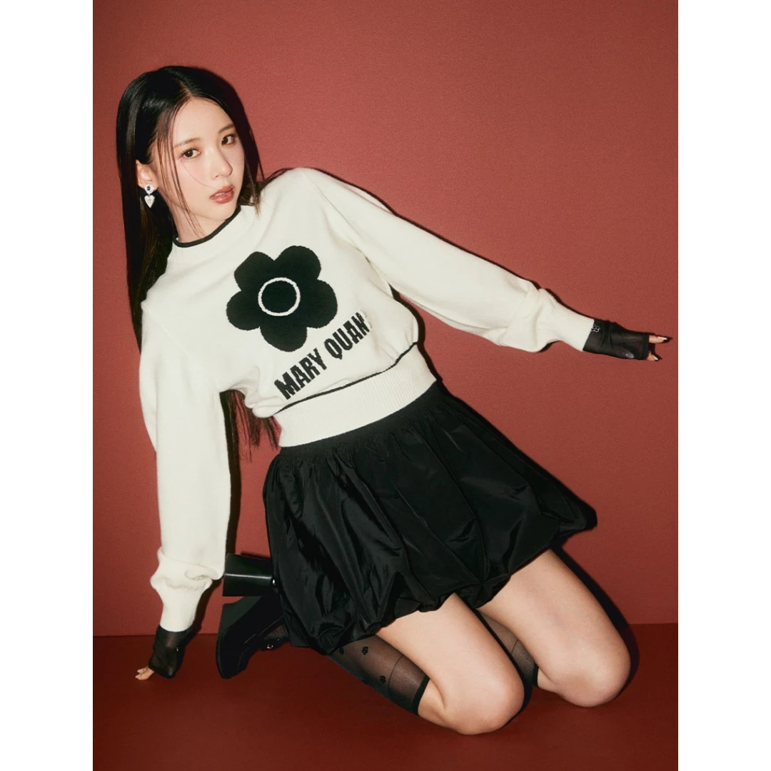 【Montendre】 明星杂志联名款 L 秋冬立体刺绣套头针织衫女