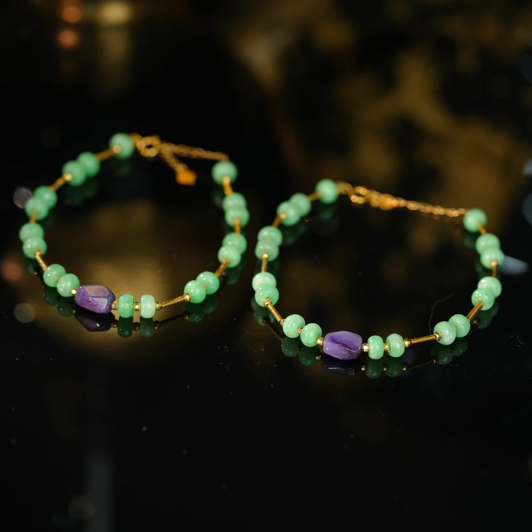 【初见好物】18K金翡翠手链5-1MCL117X735【多样性发一件】