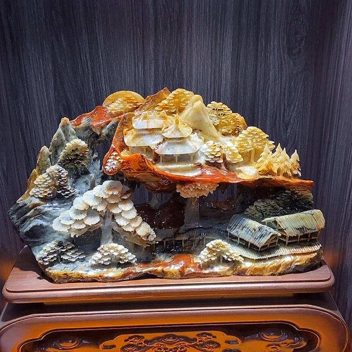 蛇纹石玉（覆膜）合金珠宝奇石