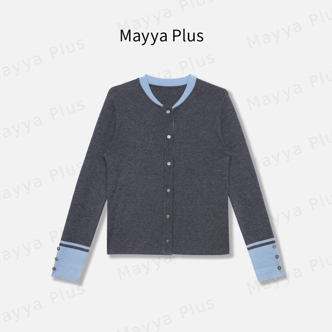 【春日来信】Mayya Plus麦芽定制轻奢气质显瘦百搭毛织开衫32517021