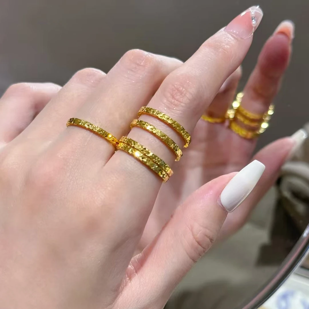 足金999碎冰冰戒指(质检中心发货）