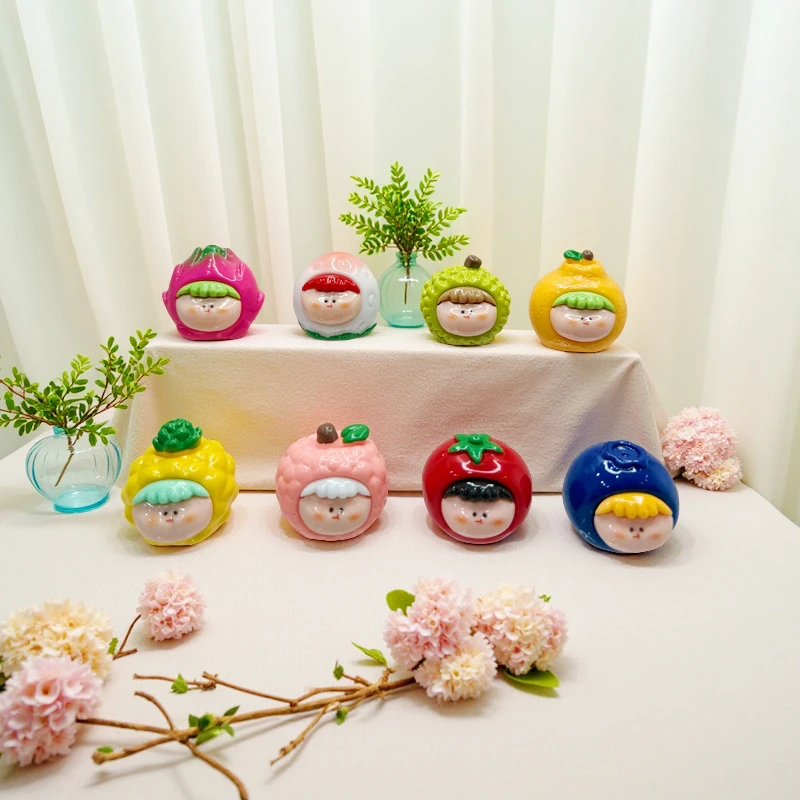 水果头桌面车载装饰可爱diy数智摆件