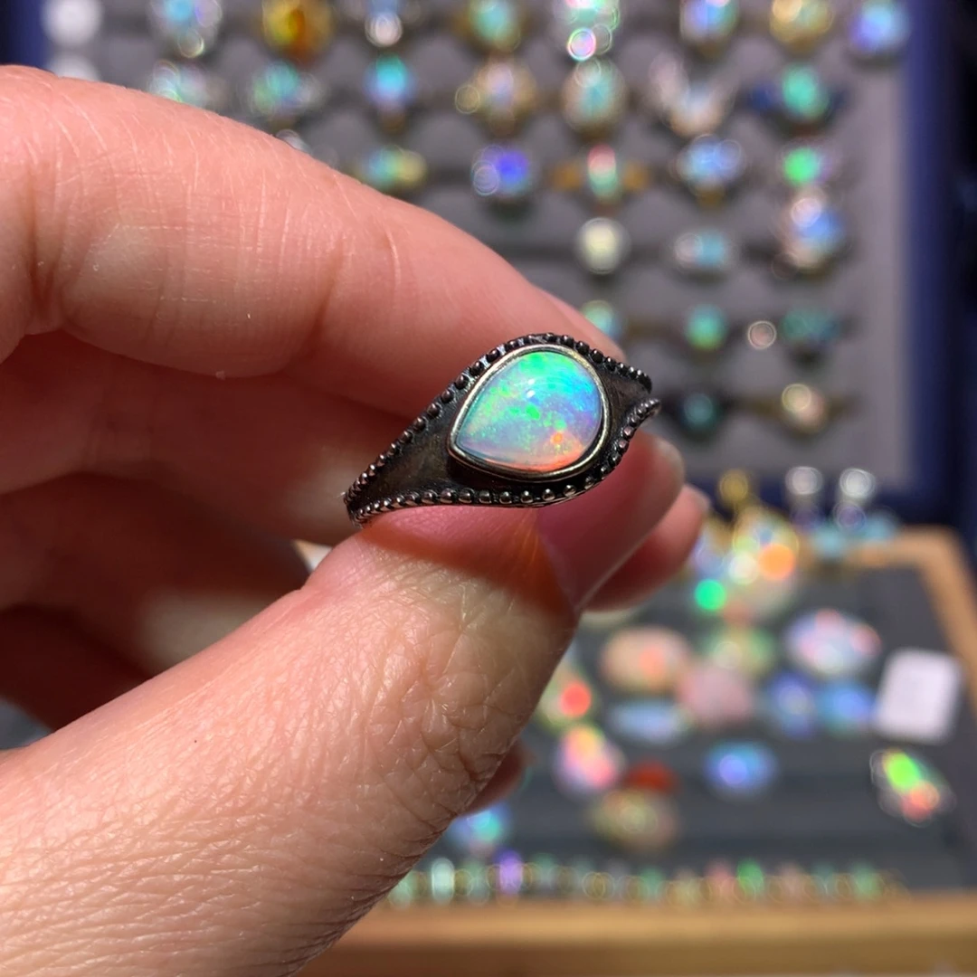 银S925镶嵌欧泊戒指款式