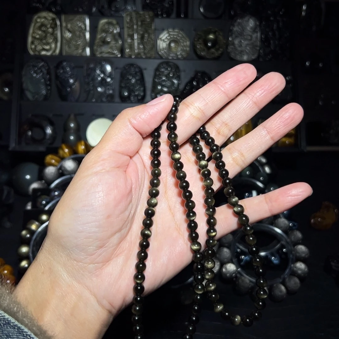 天****黑曜岩未镶嵌颈饰