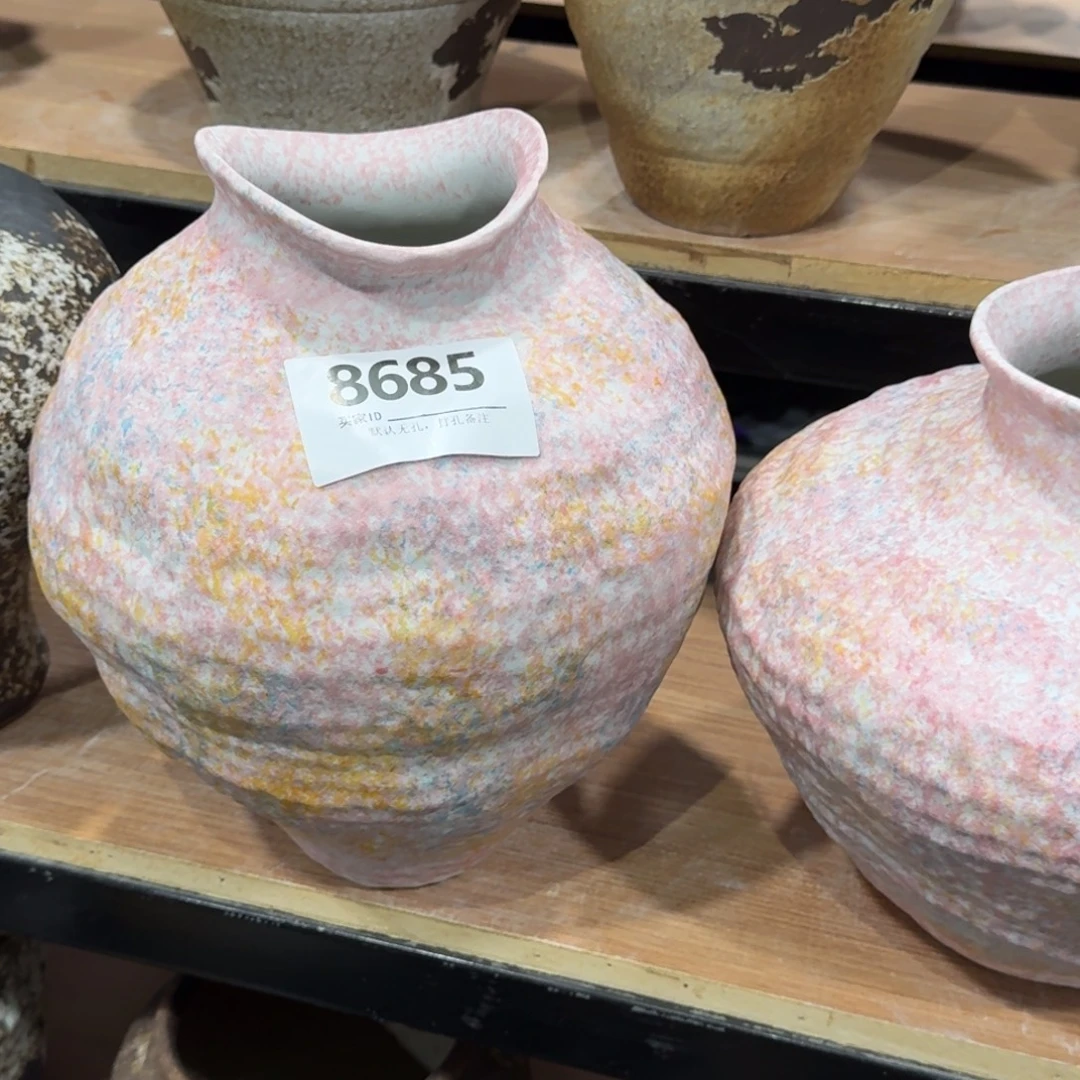 赵***呵摆件陶景德镇高温花瓶编码8685高32口10默认无孔