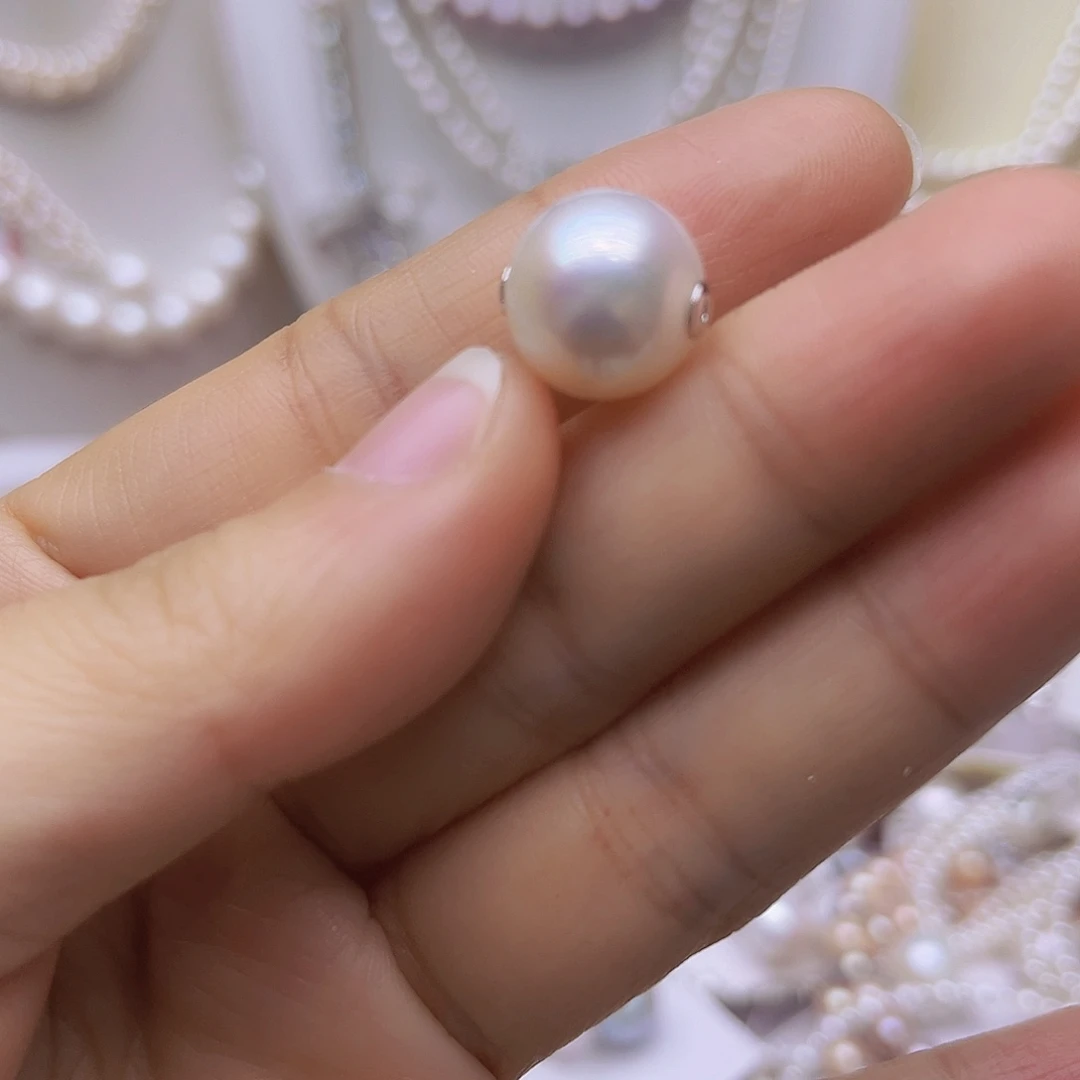 吊坠或者耳钉淡水珍珠银S925镶嵌