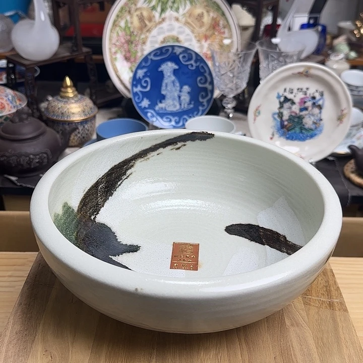 瓷片带款手绘口径24啊啊啊啊啊啊