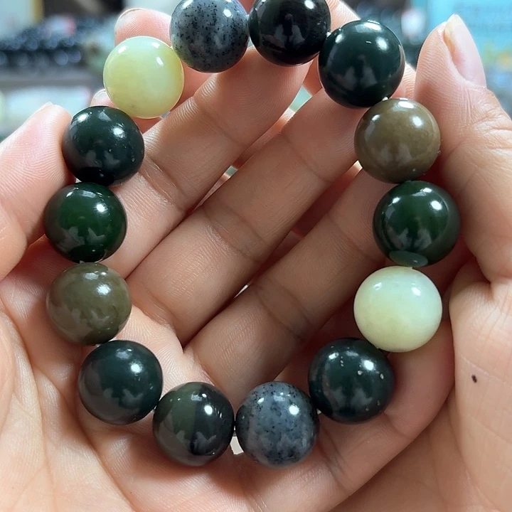 和田玉手链未镶嵌多宝卡16