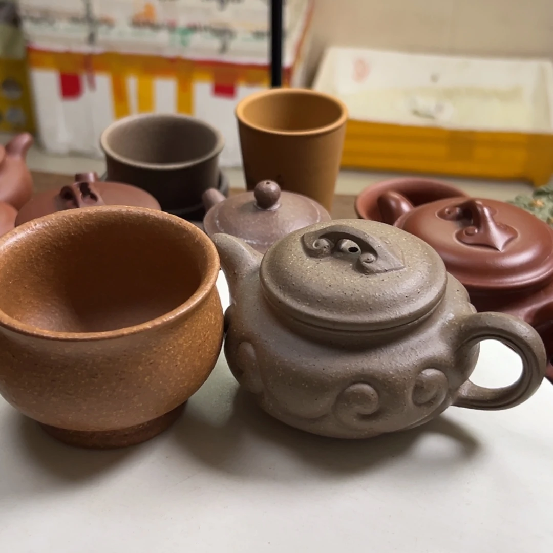 半***沙茶壶紫砂五彩段泥要150 很青色的