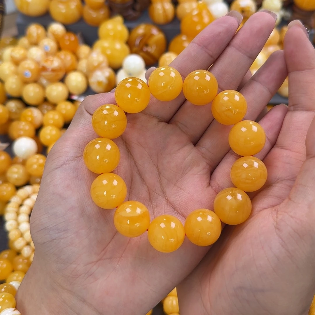 蜜蜡未镶嵌珠宝奇石18mm