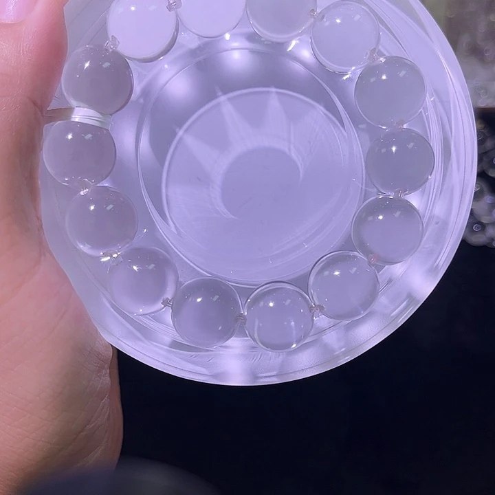 水晶手链未镶嵌15毫米牛鼻孔白水晶手链
