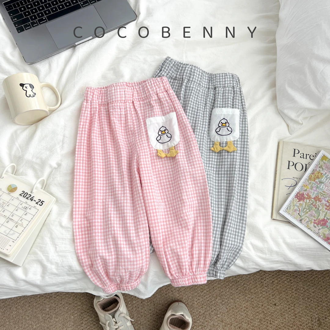 COCOBENNY女童裤子夏季薄款女宝宝童装防蚊裤儿童休闲长裤255193